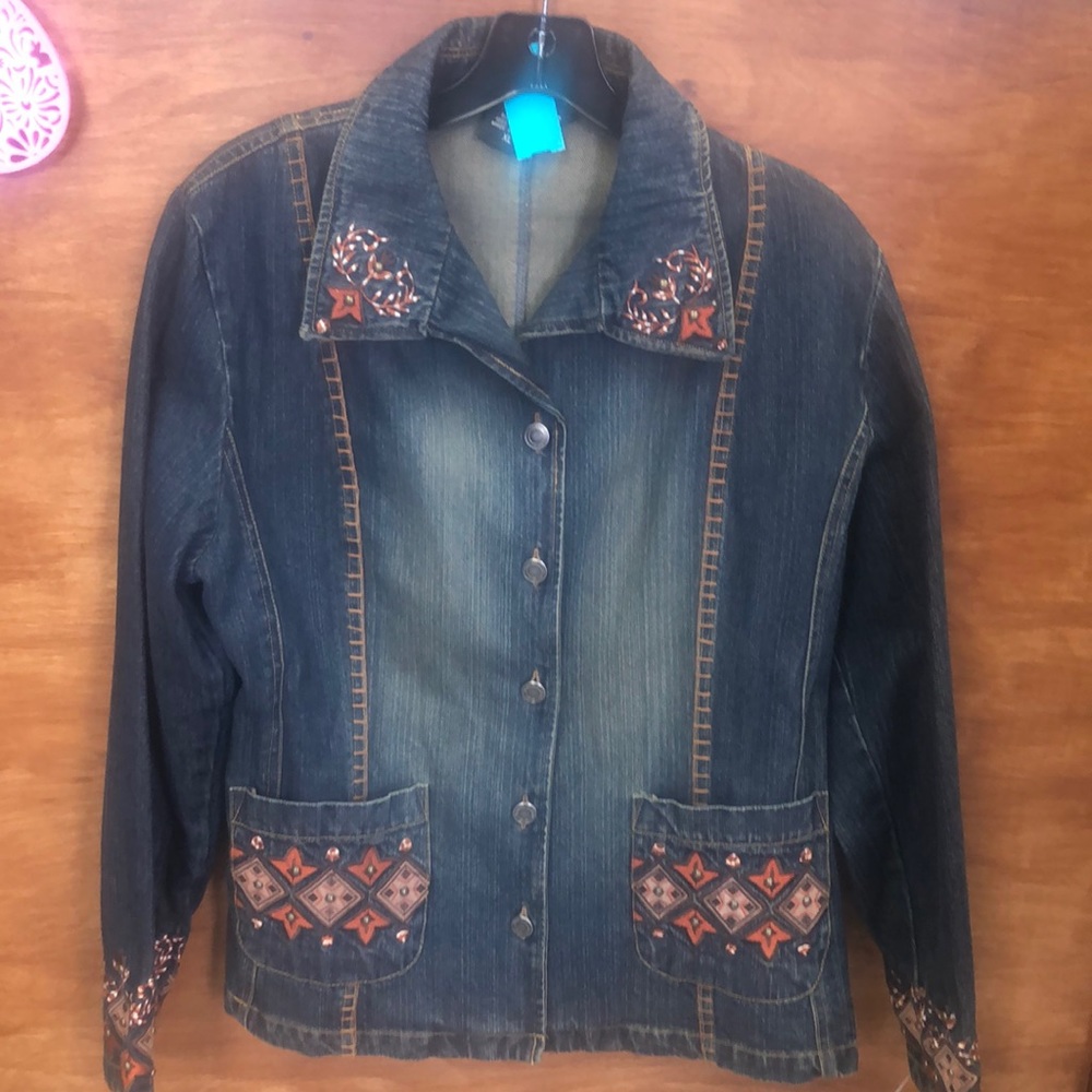 XL Gordon James Embellished Jean jacket